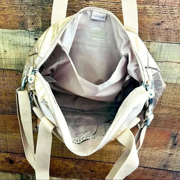NWOT Kipling Jayla Travel Tote Duffle Metallic Crossbody - Picture 9 of 12